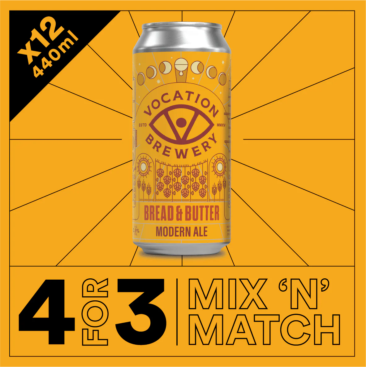12PK Bread & Butter | 3.9% Dry Hopped Pale Ale 440ml
